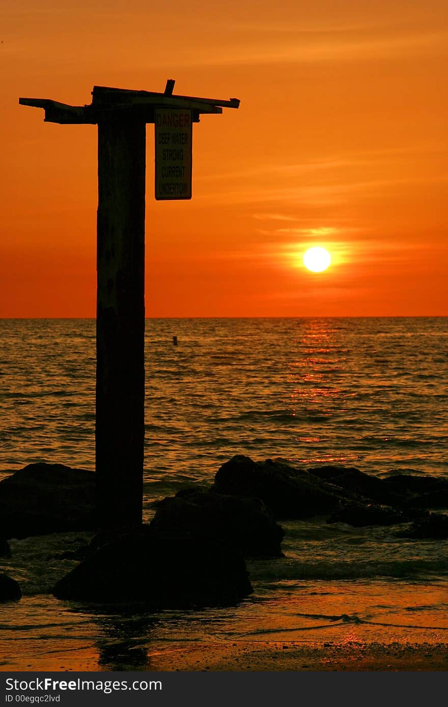 Orange Sunset in the Tampa Bay area of Florida's Gulf Coast.