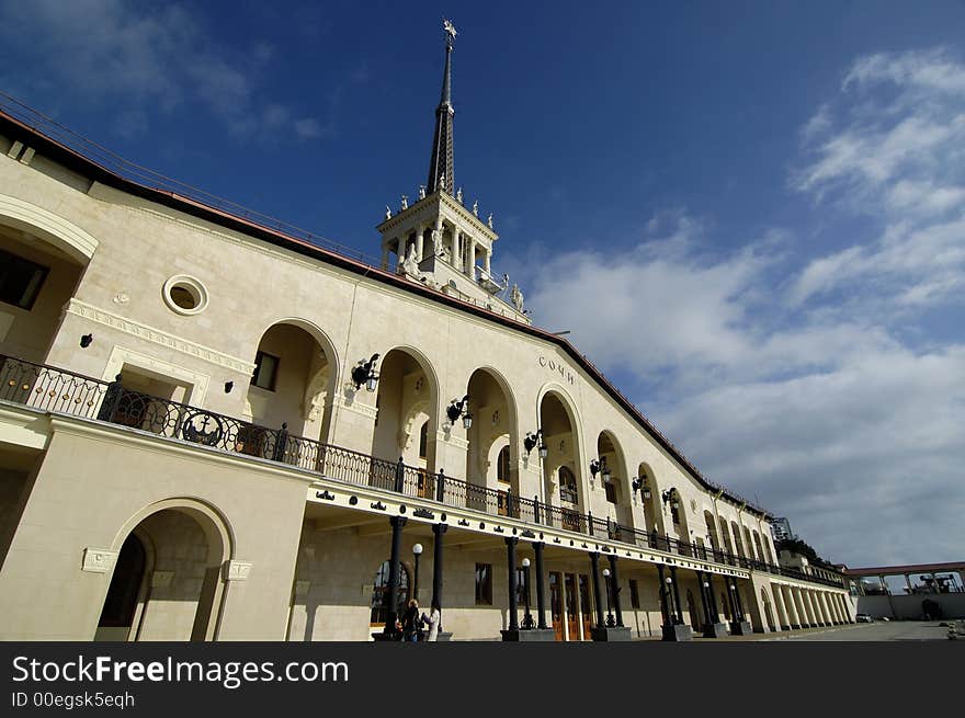 Seaport in Sochi, the capital of winter olympic games 2014. Russia