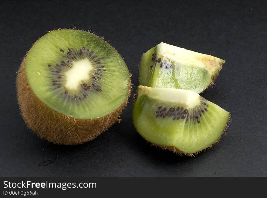 Kiwi isolated on the black