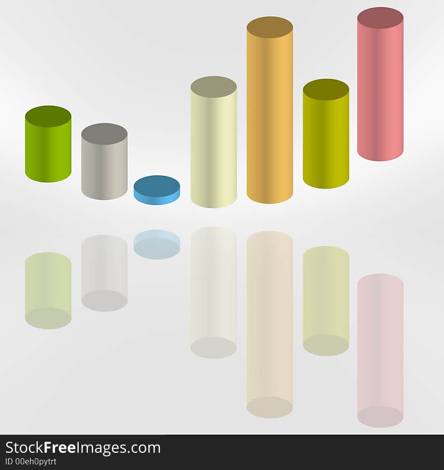 Business bar chart with reflection