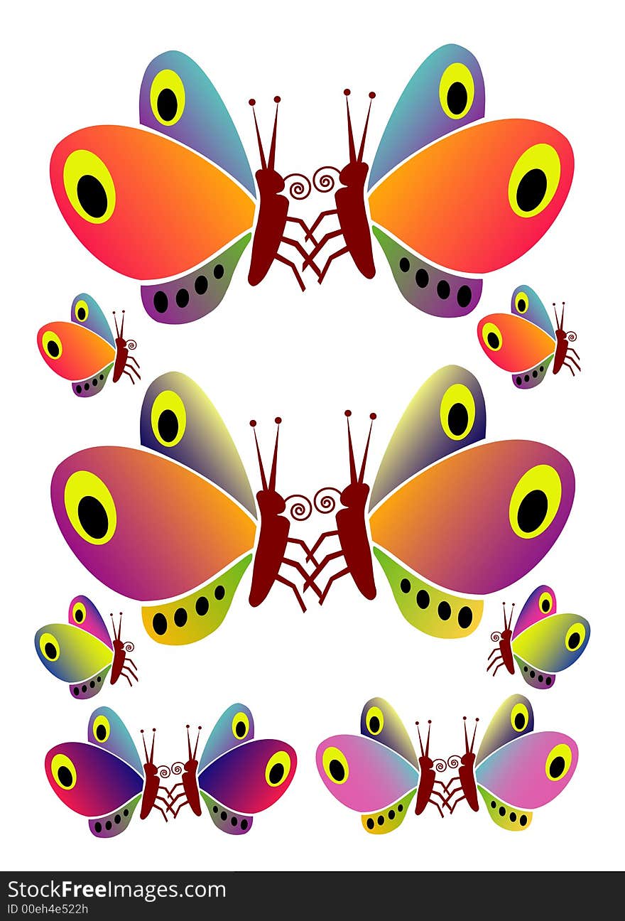 Some nice multicolored butterflies. Usable for print and web Also available as Illustrator-File