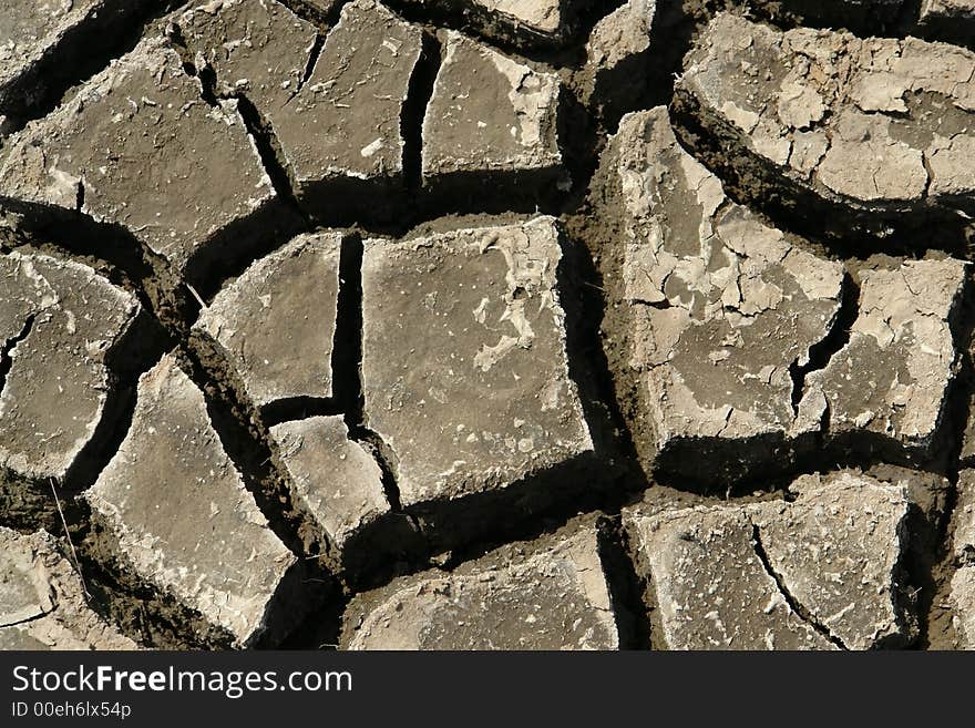 Dry cracked earth texture background