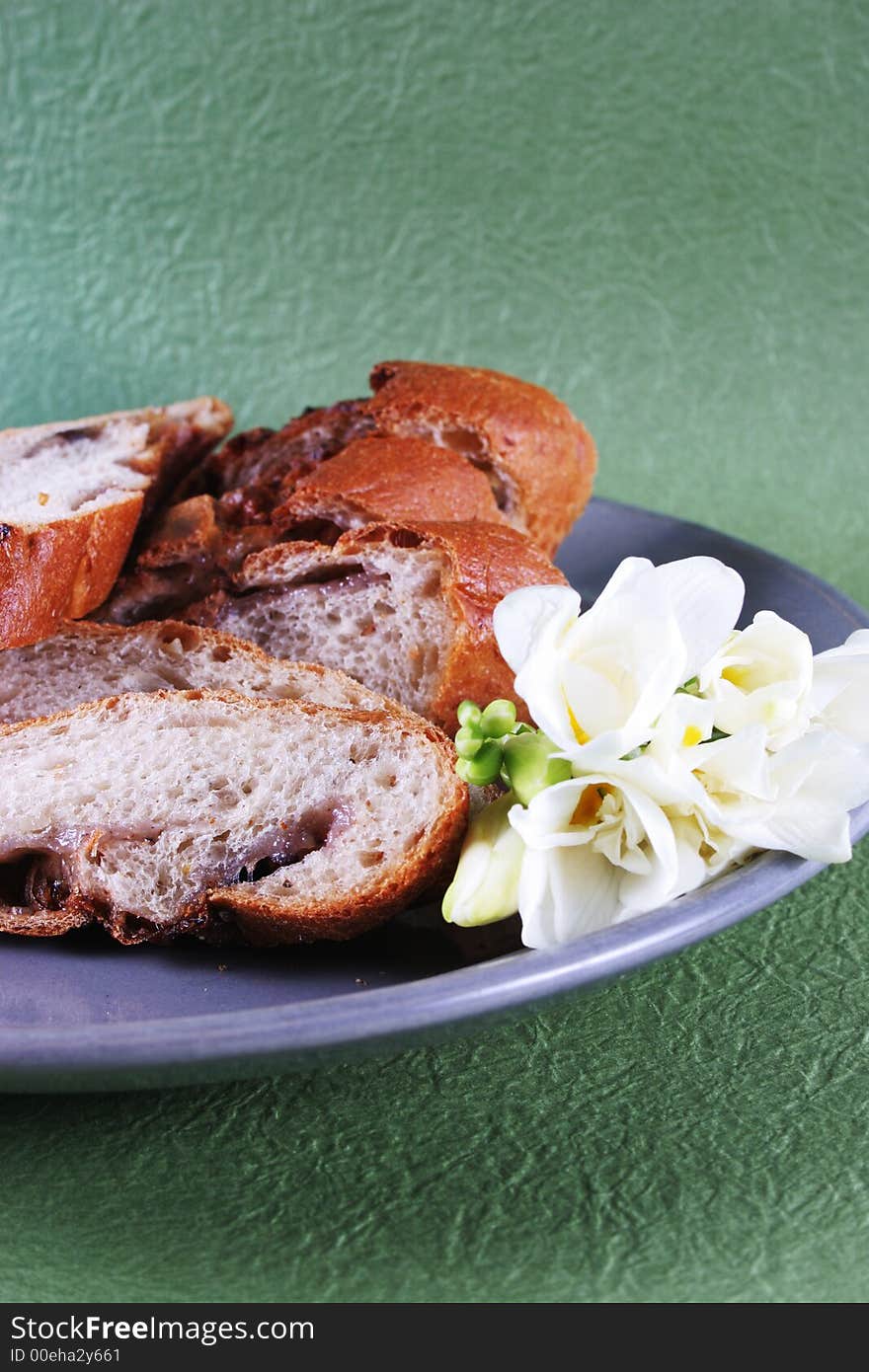 Plate of freshly baked bread. Plate of freshly baked bread