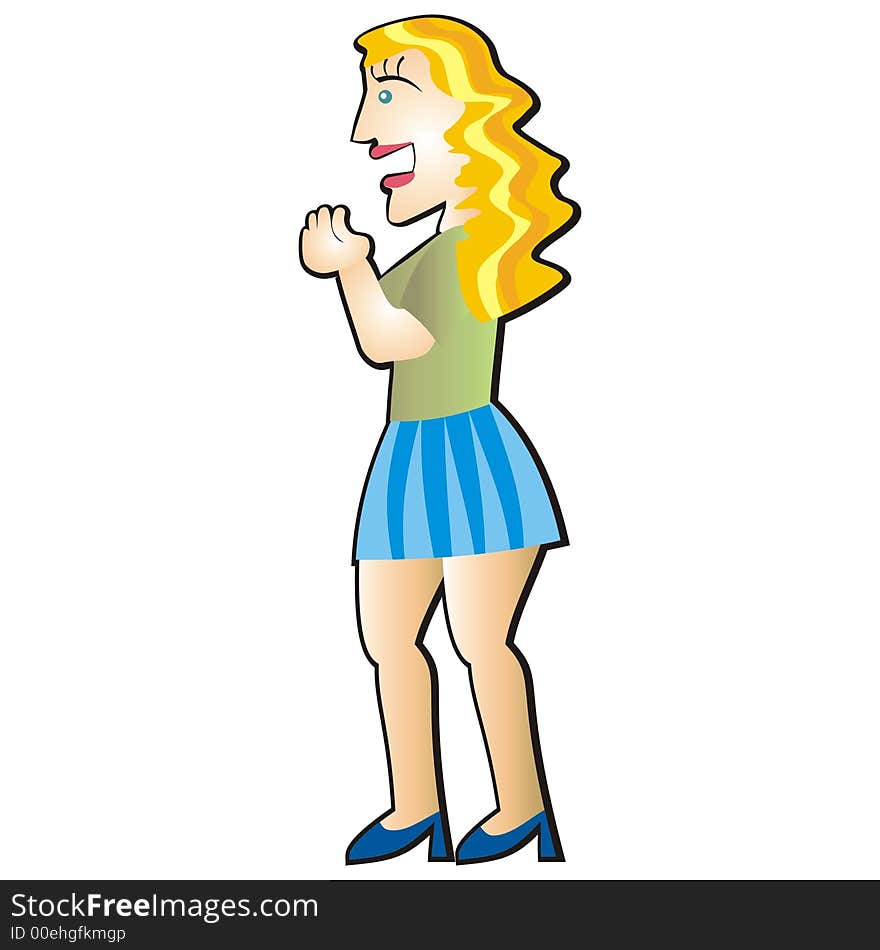 Cartoon illustration of a blond woman