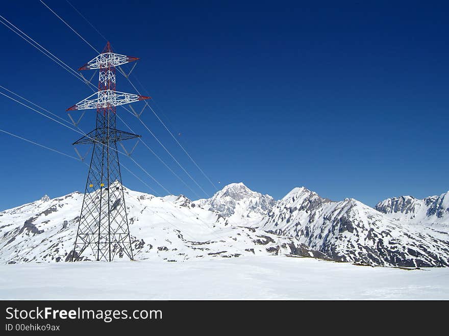 Electric pill on the Mont Blanc. Electric pill on the Mont Blanc