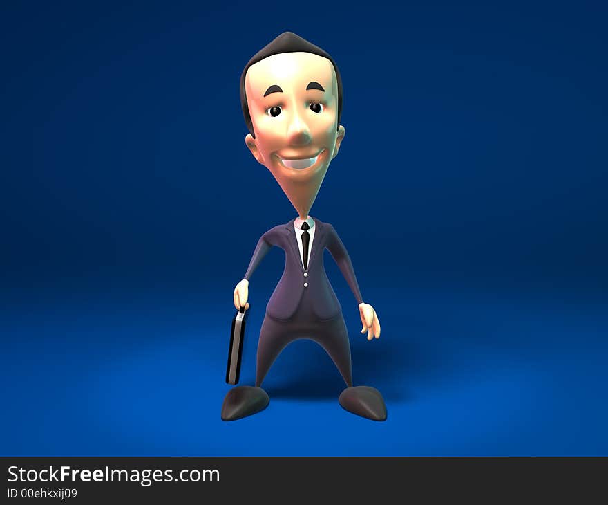 3D happy business man, 3D generated