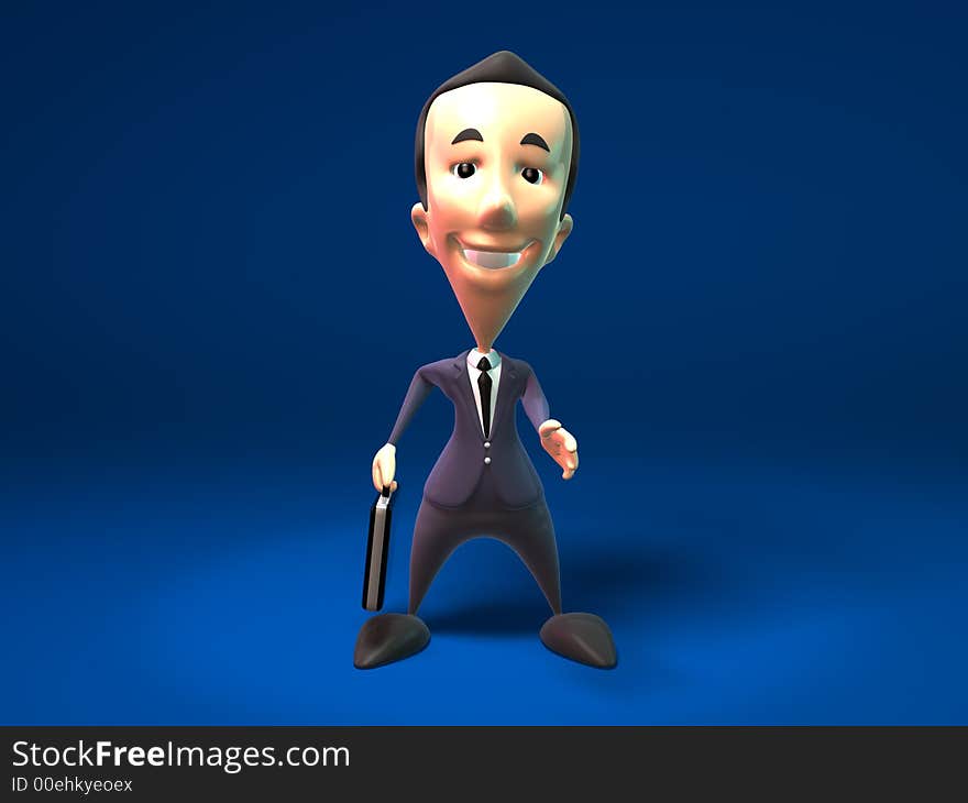 3D happy business man, 3D generated