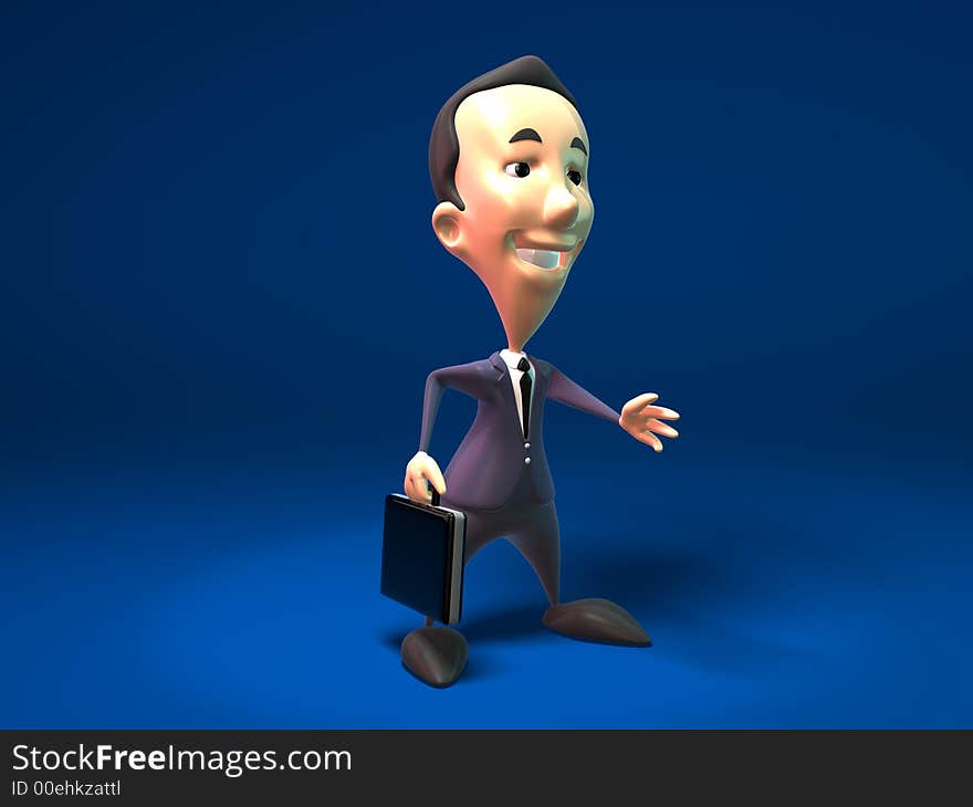 3D happy business man, 3D generated