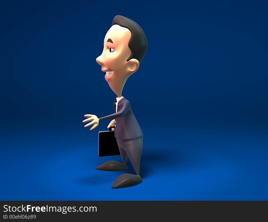 3D happy business man, 3D generated