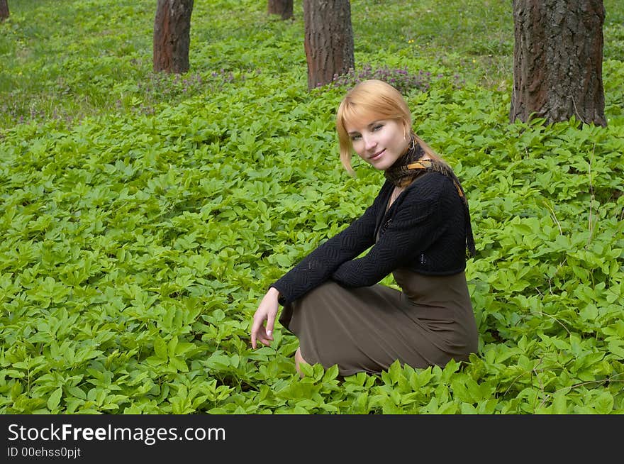 Beautiful girl in the forest