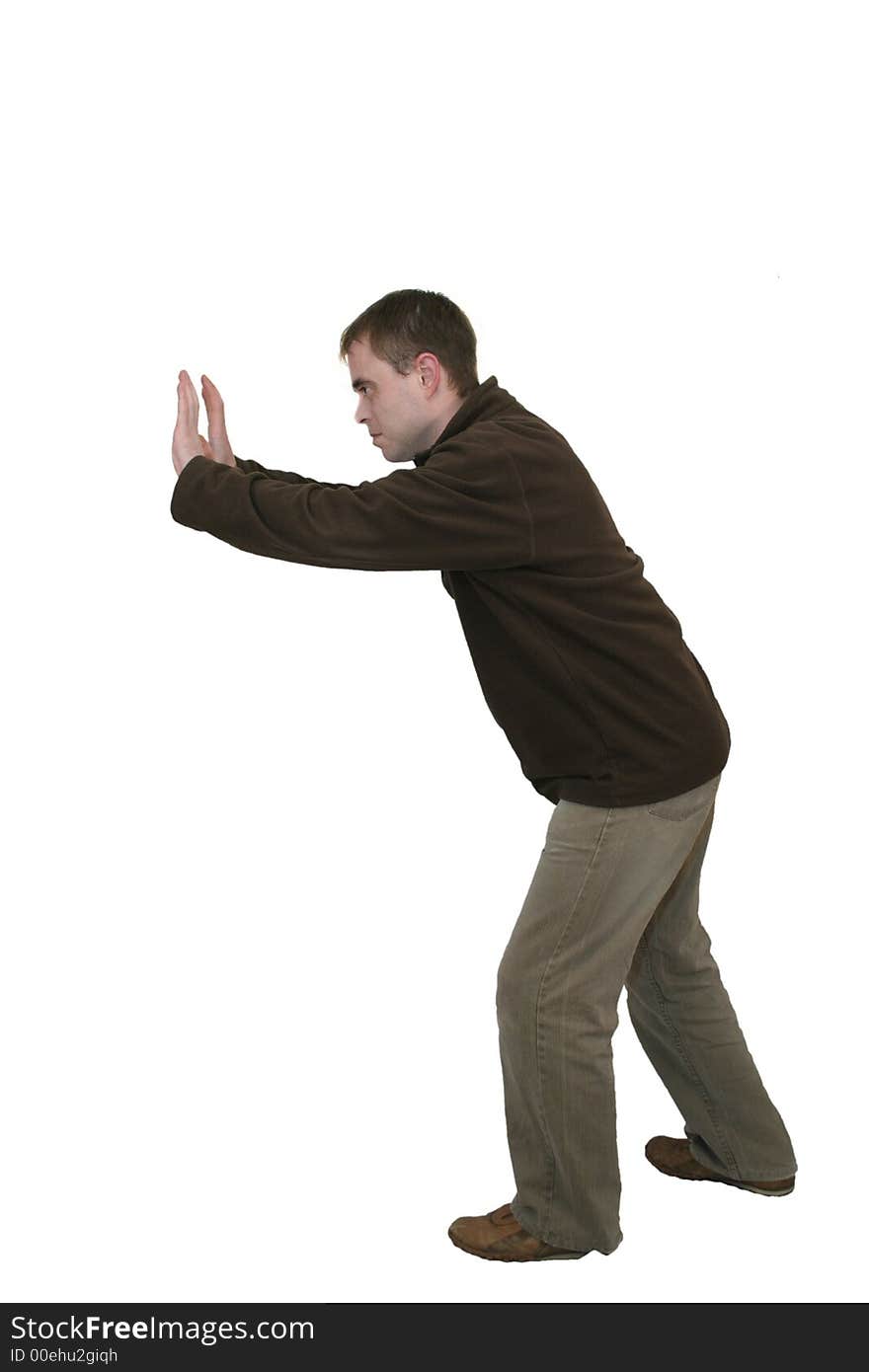 Casual man on a white background