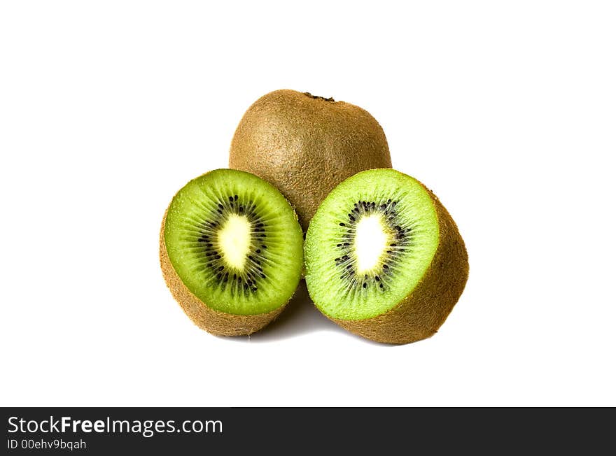 Fresh kiwi fruit isolated in white.