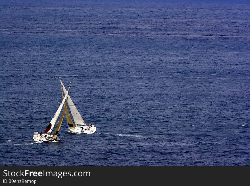 Boats of candle in a regatta