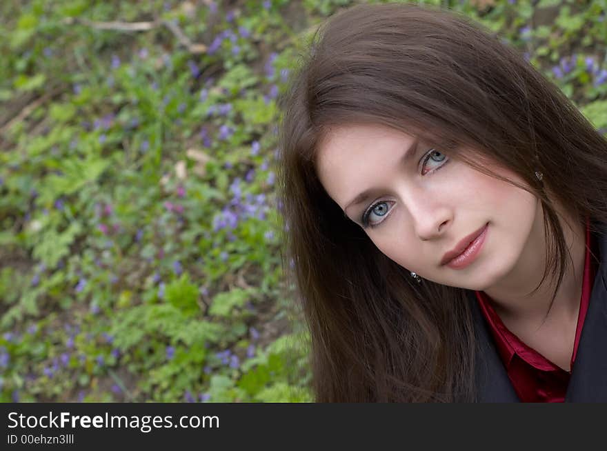 Sensual brunette portrait.