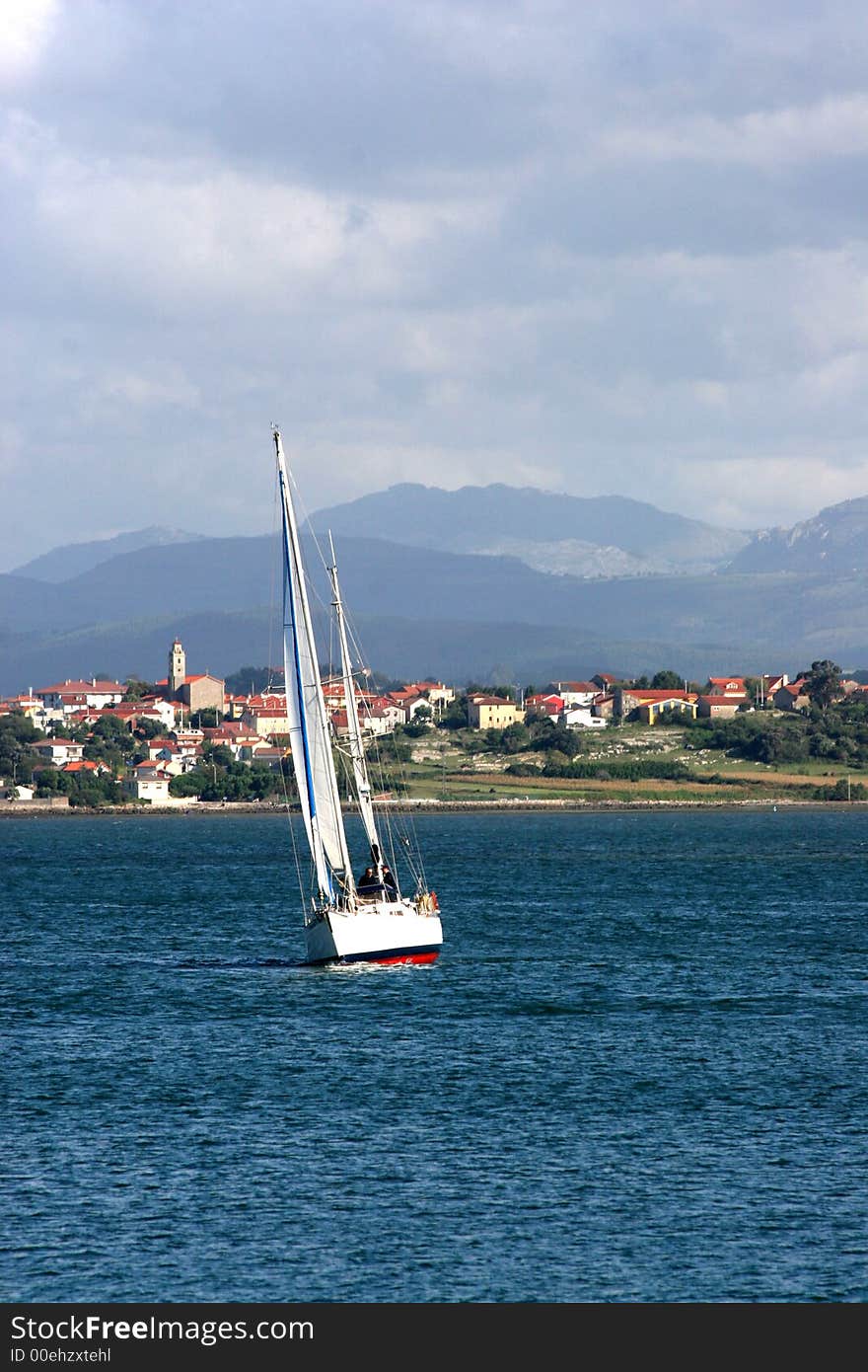 Boat of candle in a regatta