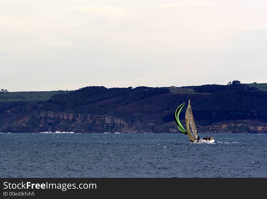 Boats of candle in a regatta