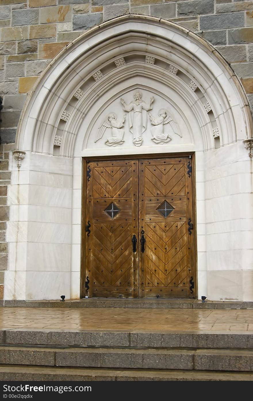 Entrance of an orthodox church - concept of welcome to God. Entrance of an orthodox church - concept of welcome to God