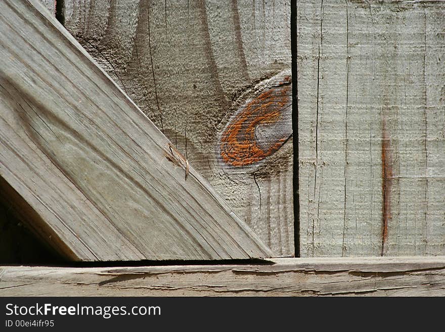 Close-up of old wooden gate with knot. Close-up of old wooden gate with knot