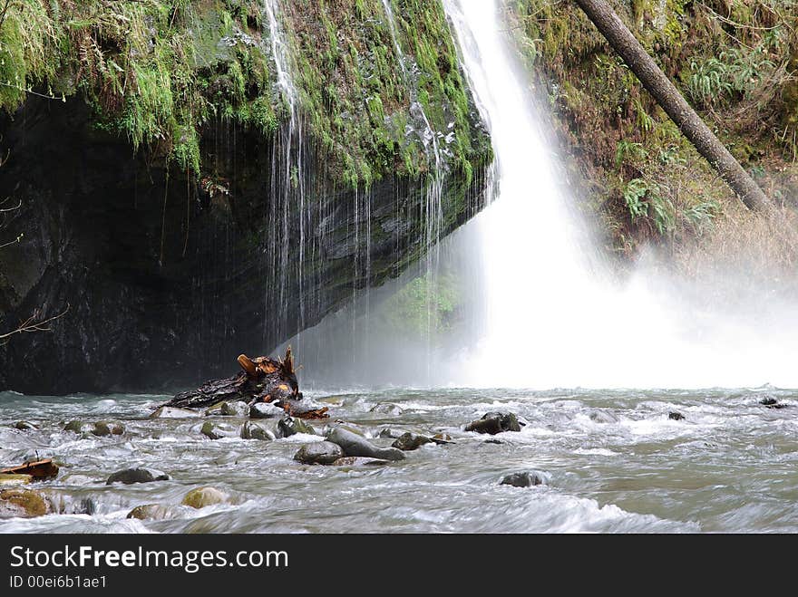 Waterfall and river.