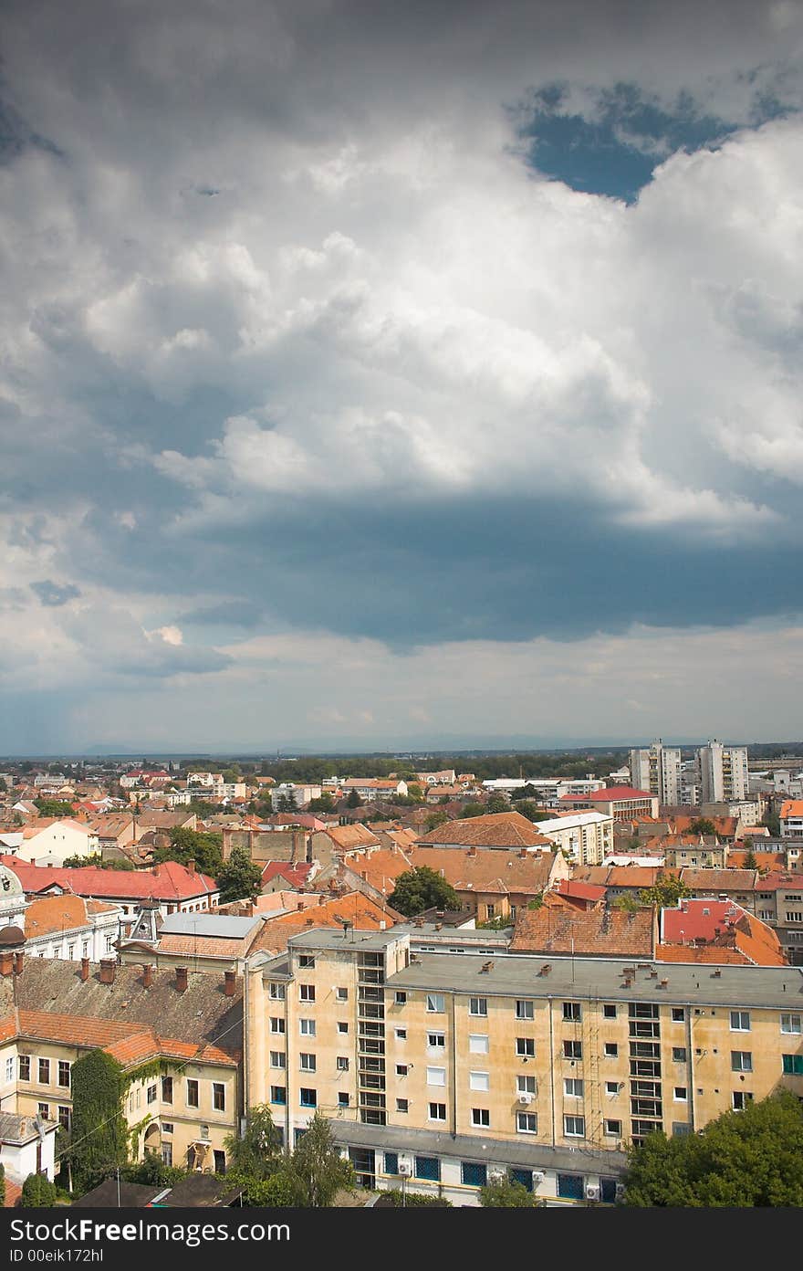 The city, seen from the tower. The city, seen from the tower