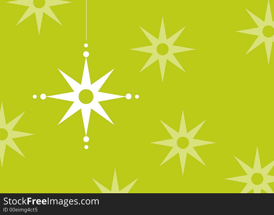 Illustration of a hanging decorative star amongst other stars. Illustration of a hanging decorative star amongst other stars