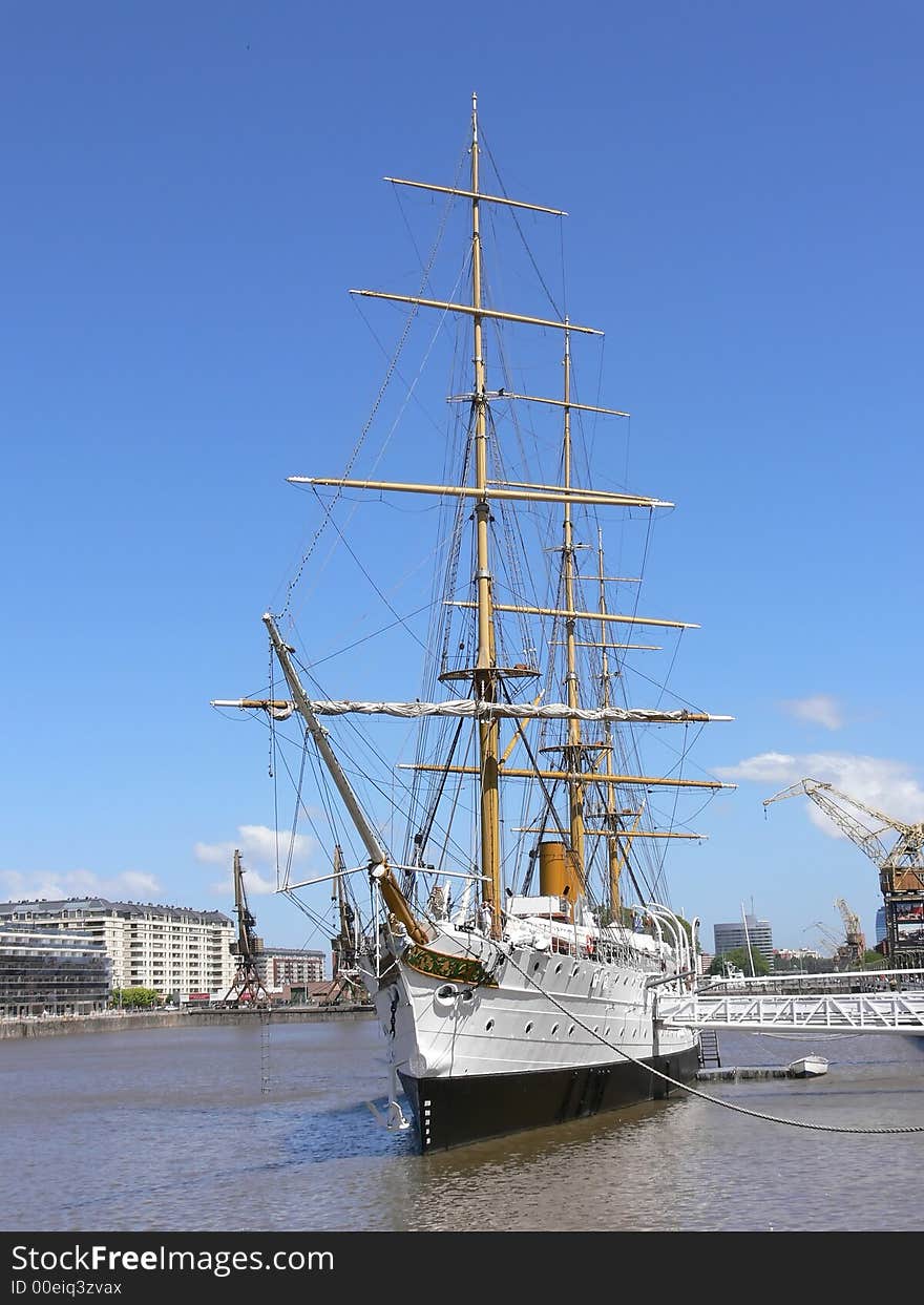 Old tall ship as a museum in Puerto Madero