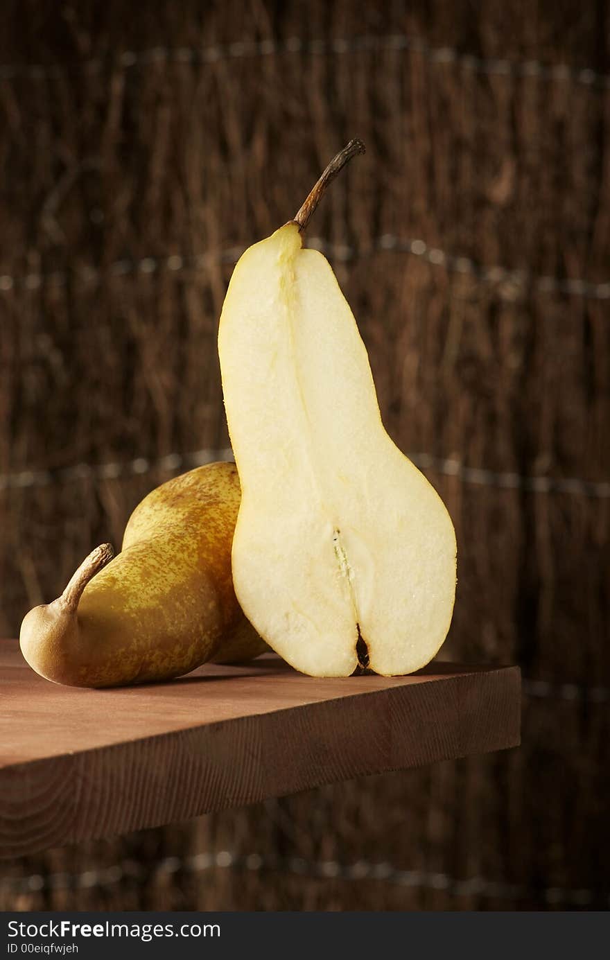 Two yellow pears still life