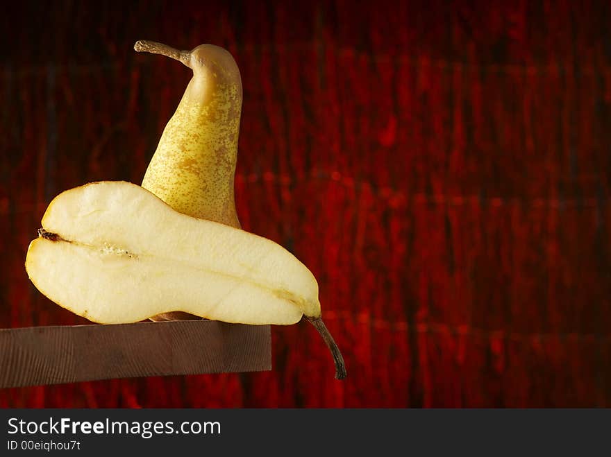 Two yellow pears still life