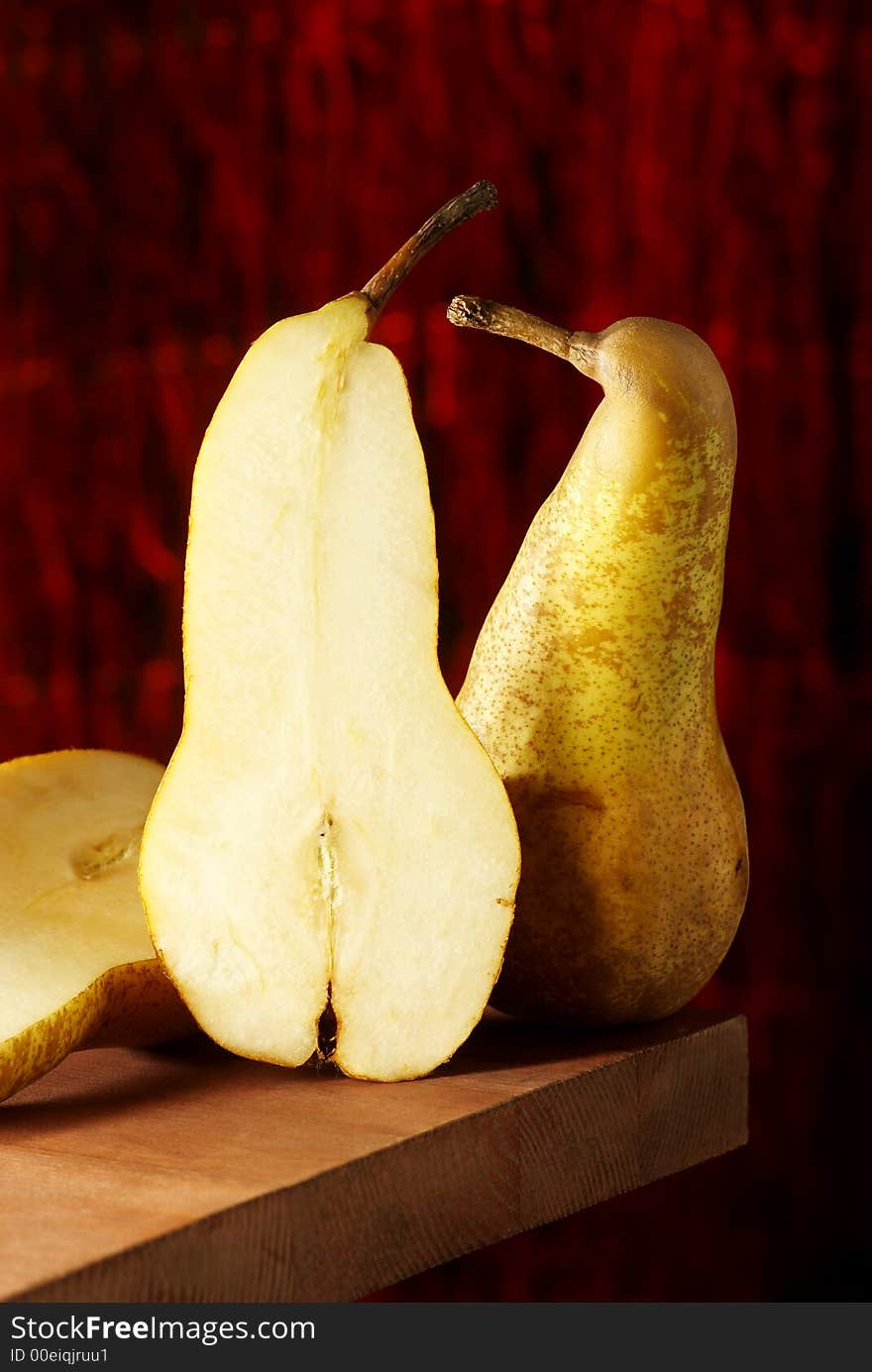 Two yellow pears still life