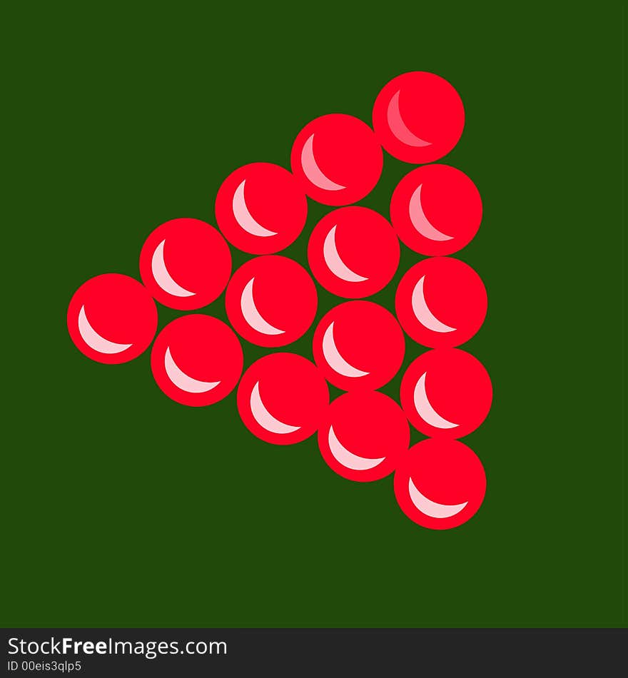 The snooker balls only in red color . The snooker balls only in red color .