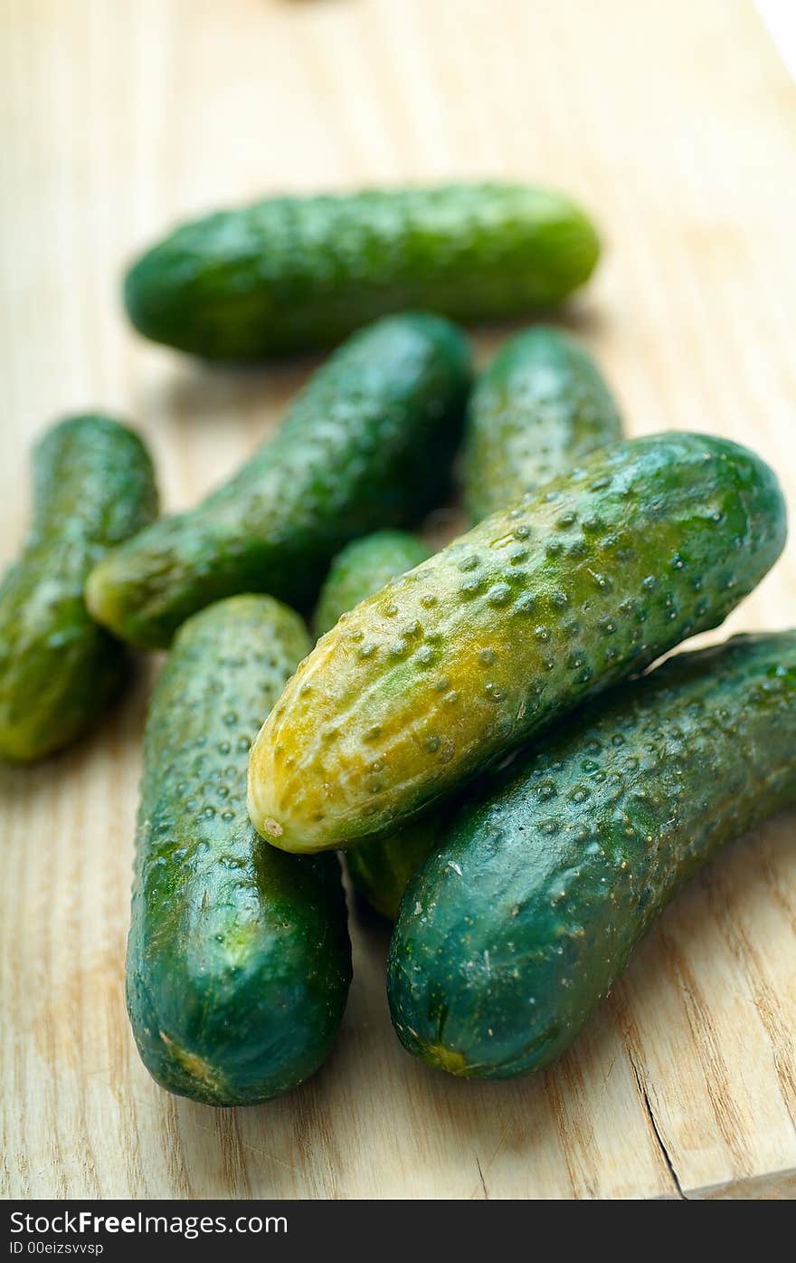 Cucumbers on a cook-table