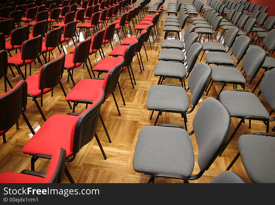 Details many chairs in rows