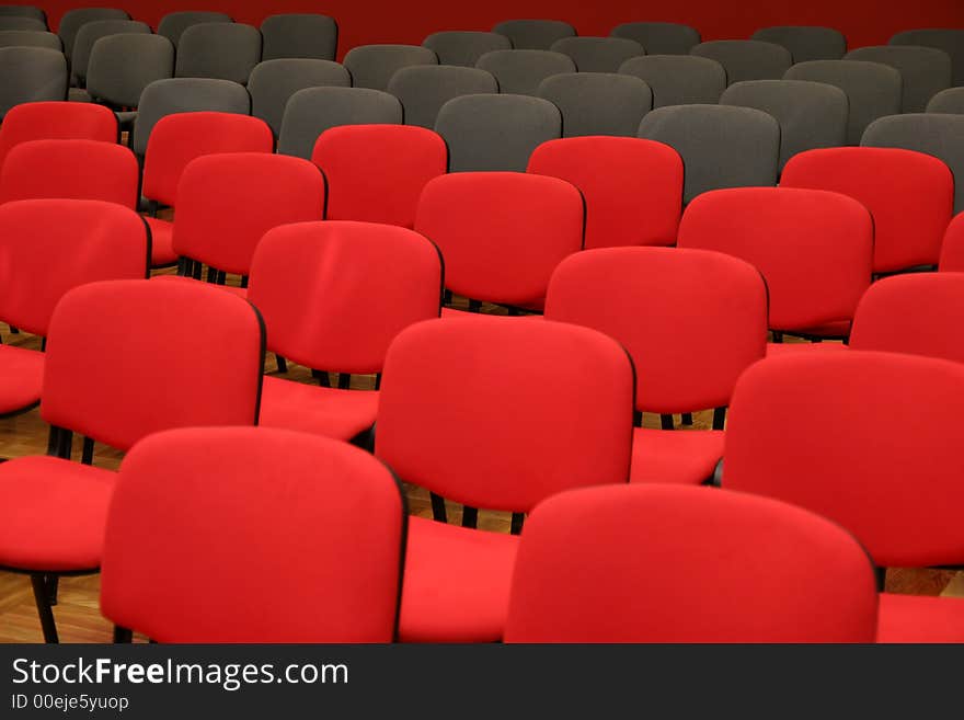 Details many chairs in rows