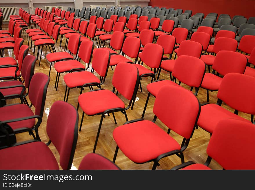 Details many chairs in rows