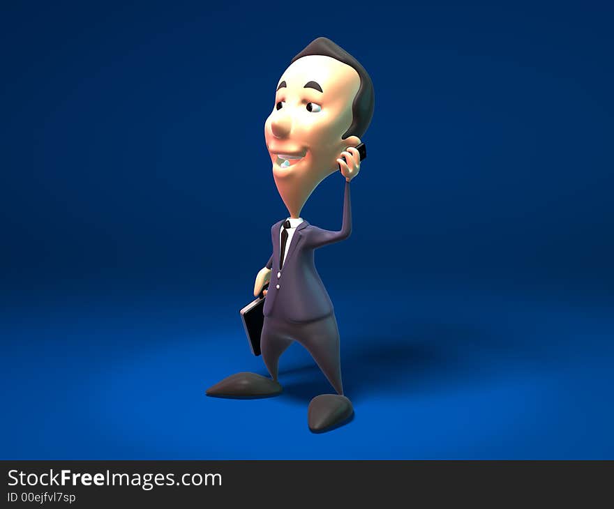 3D happy business man, 3D generated