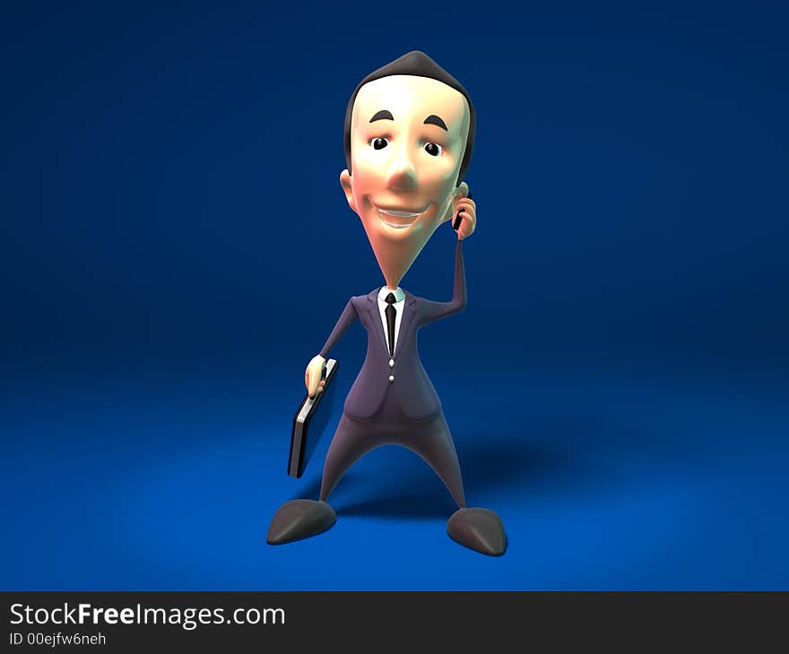 3D happy business man, 3D generated