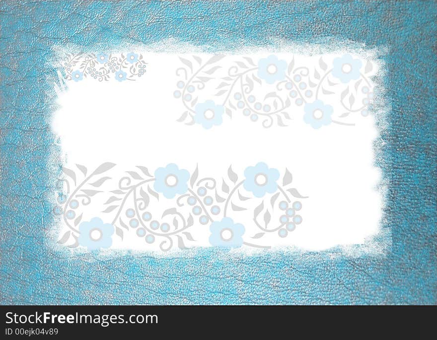 Blue grunge floral background