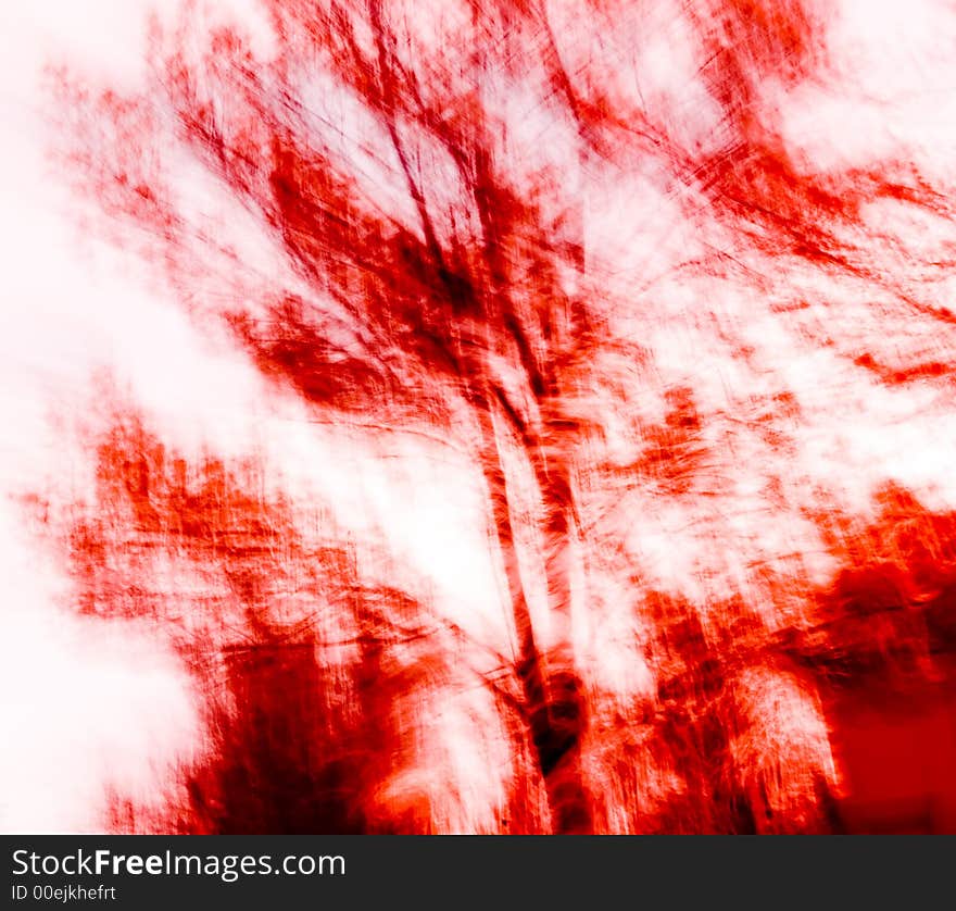 Red Abstract Trees