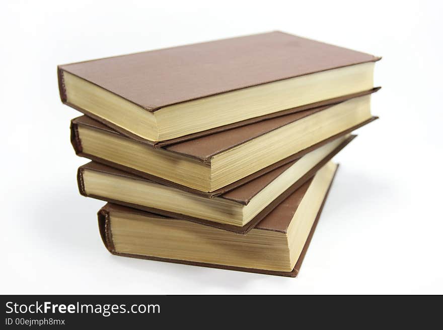 Stack of books isolated on white