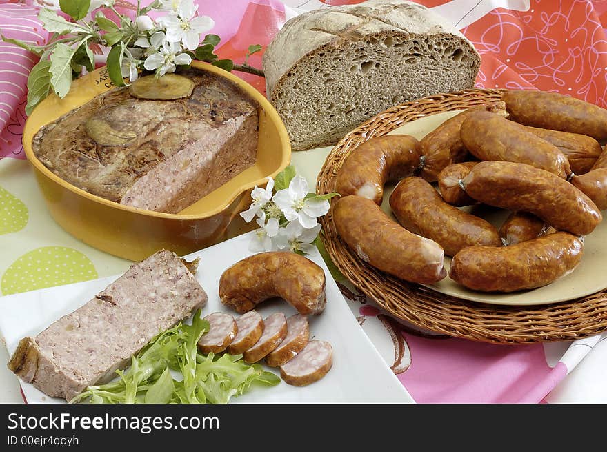 Bread, Terrine And Sausage