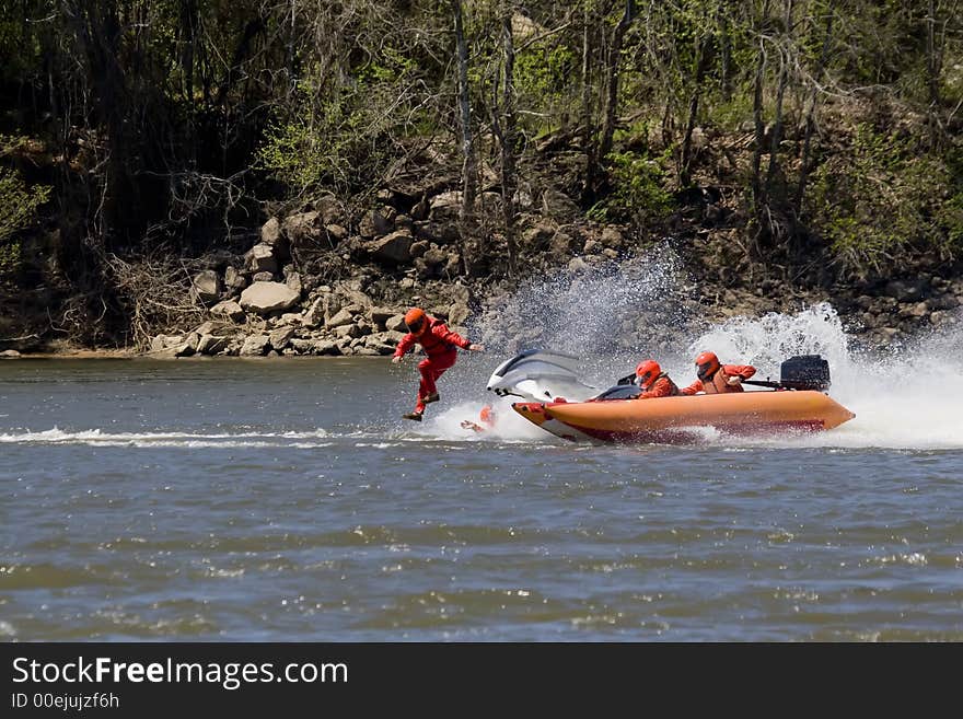 Race boat on the water in Chattahoochee, Florida