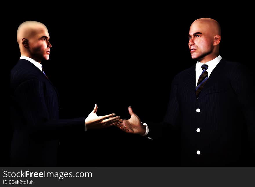 An image of two businessmen about to shake hands. An image of two businessmen about to shake hands.