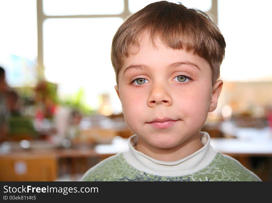 Portrait of the child in kindergarten. Portrait of the child in kindergarten