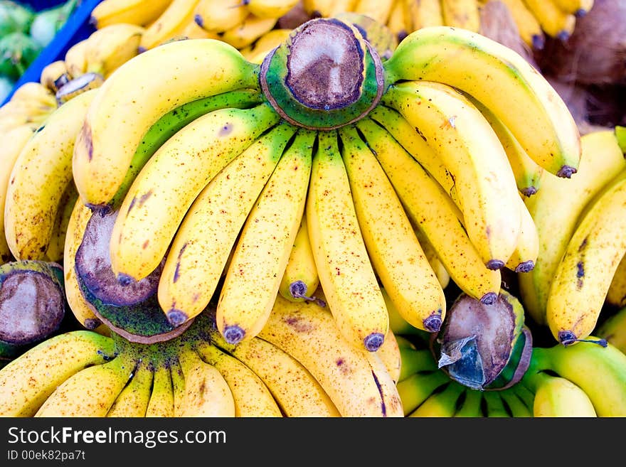 A bunch of fresh bananas