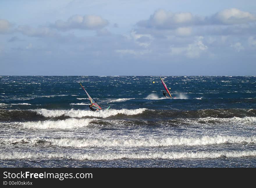 Windsurfing in the great ocean