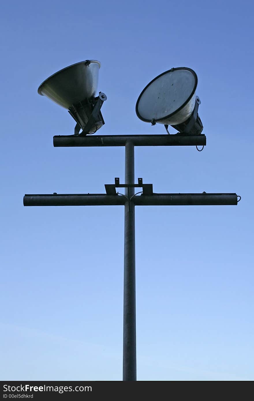 Two outdoor lamps in the sky. Two outdoor lamps in the sky