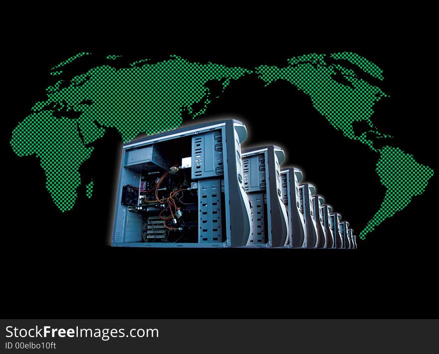 Illustration on the global internet technology. Illustration on the global internet technology