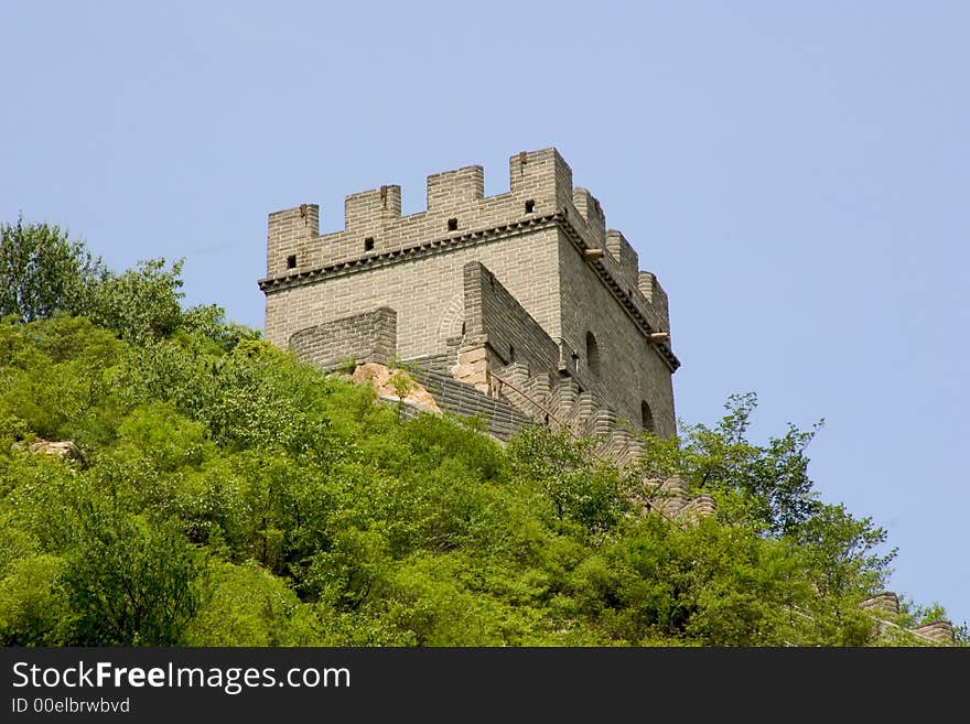 Chinese wall near Beijing and Mongolian border