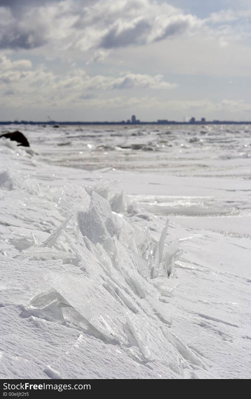 Saint-Petersburg. Ice on gulf of Finland in April. Saint-Petersburg. Ice on gulf of Finland in April