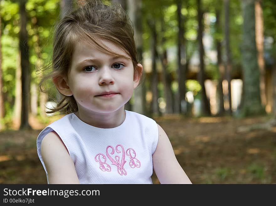 A Little Girl with a Serious Expression